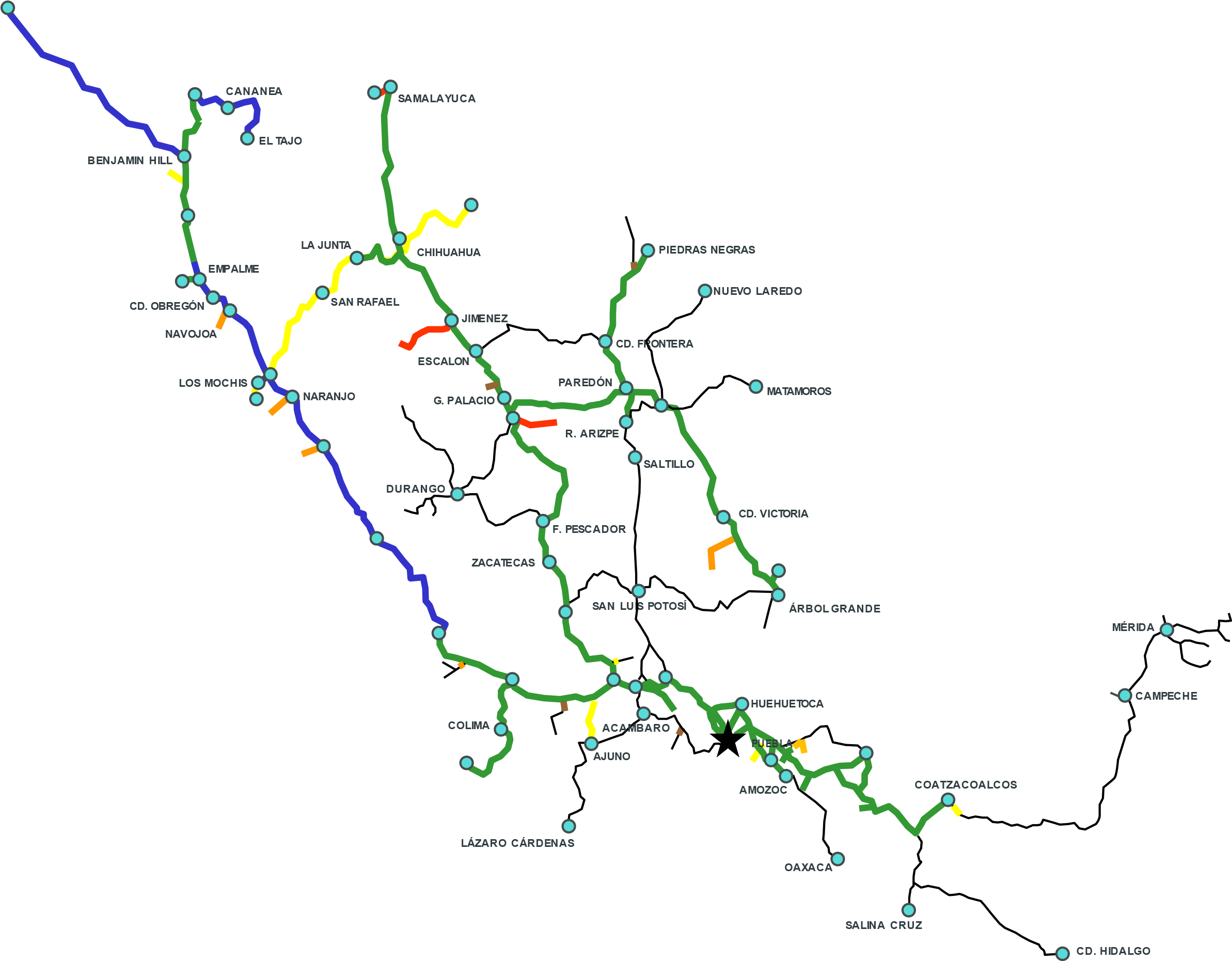 Capacidad De Carga En Las Vías - Map (3012x2254), Png Download