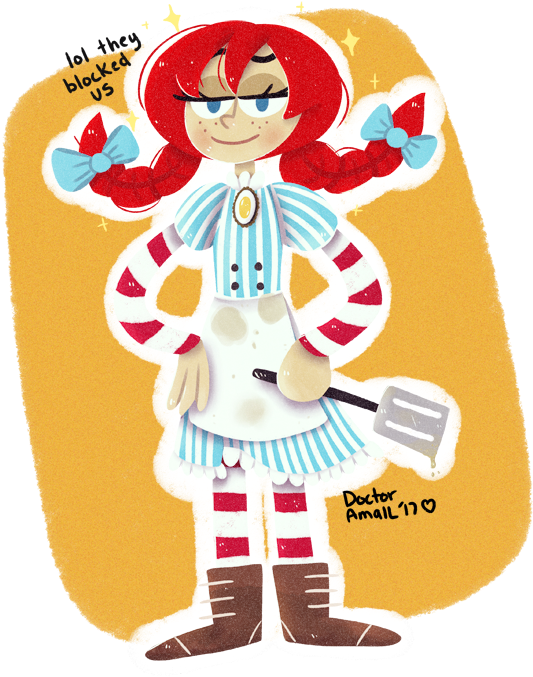 Wendy's Fast Food Twitter Smug Anime Wendy Fanart Fan - Cartoon (533x677), Png Download