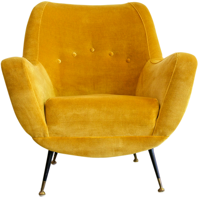 Vintage Mustard Chair Mustard Chair, Yellow Armchair, - Fauteuil De Salon Png (774x755), Png Download
