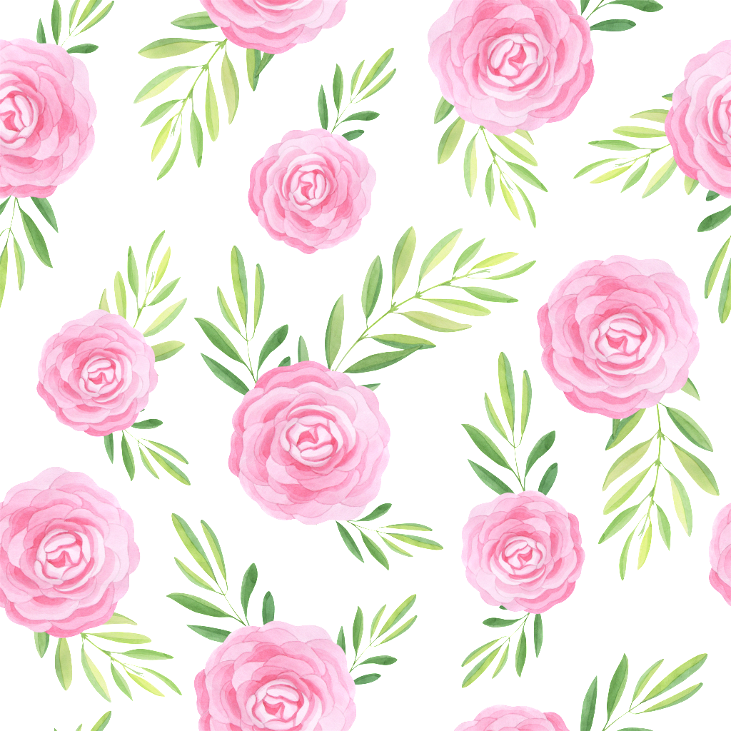 Hand Painted Pink Flowers Background - Portable Network Graphics (1024x1024), Png Download