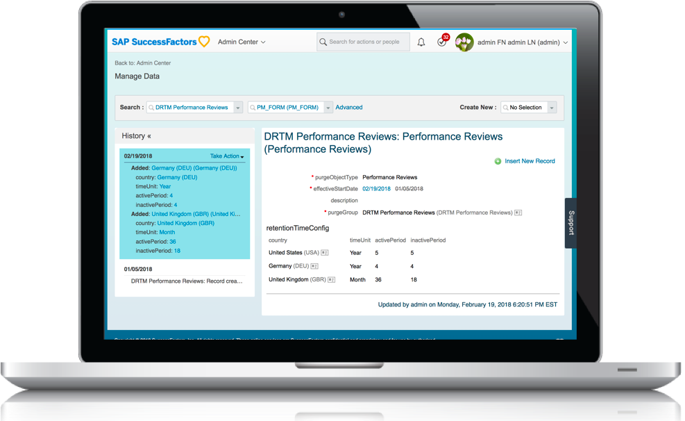 Sap Successfactors Data Purge Gdpr - Slate Dashboard (987x606), Png Download