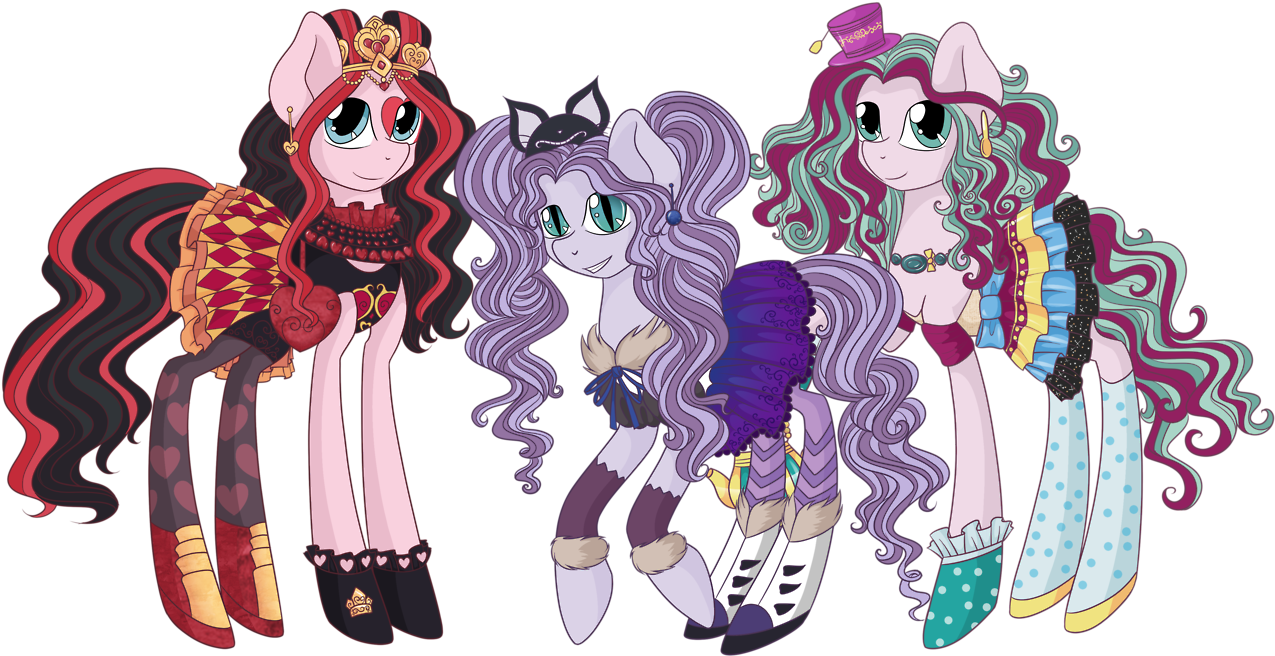 Ever After High, Kitty Cheshire, Lizzie Hearts, Madeline - Kitty Cheshire And Lizzie Hearts (1280x929), Png Download