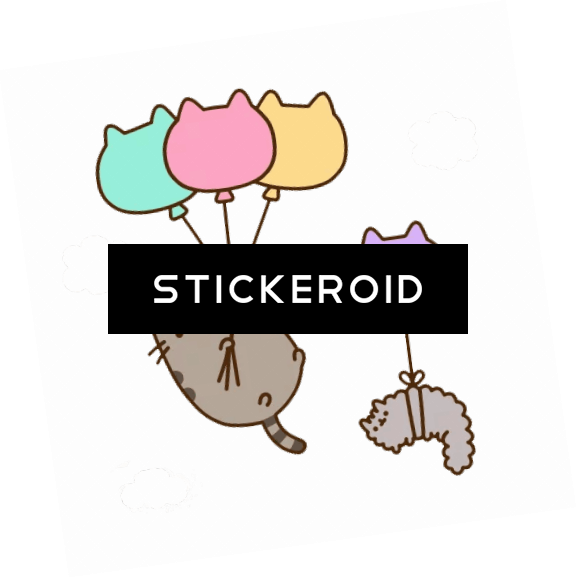 Стикер Pusheen - Happy Birthday Pusheen The Cat With Balloons (577x578), Png Download