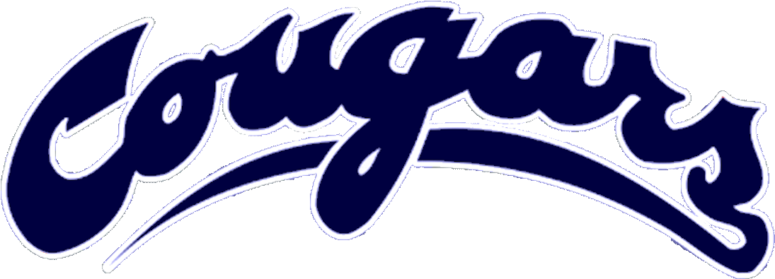 Cougars Txt In Blue Cut Image - Washington State Cougars Logo (1196x582), Png Download