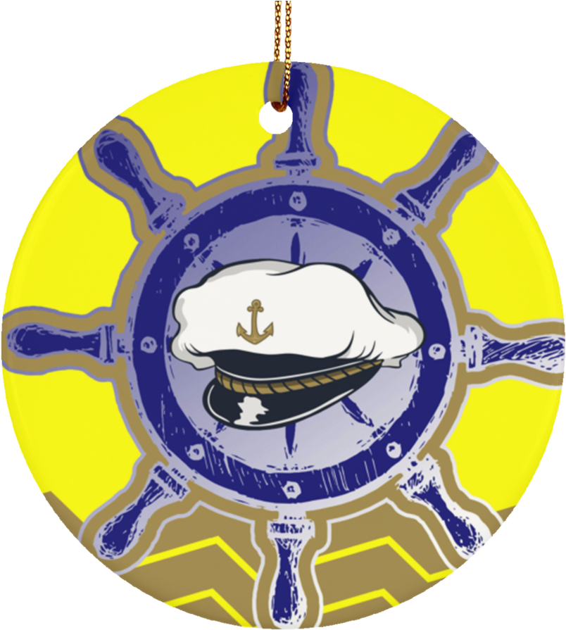 Us Navy Inspired Custom Ceramic Anchor Circle Ornaments - Ceramic (900x900), Png Download
