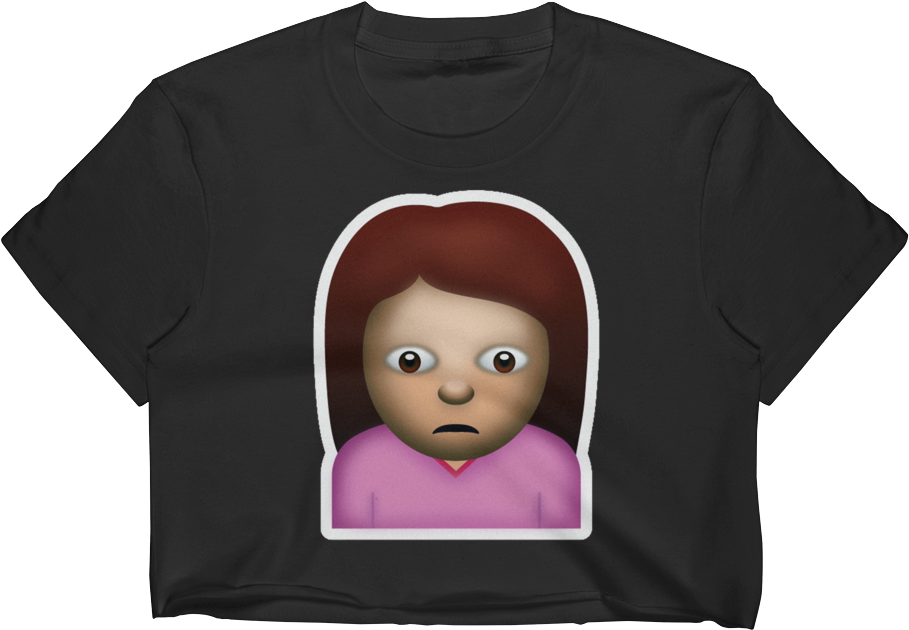 Emoji Crop Top T Shirt - Cartoon (1000x1000), Png Download