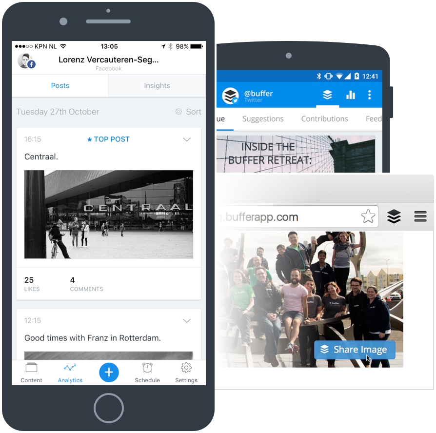 Social Media Tools Buffer - Buffer Apps (894x888), Png Download