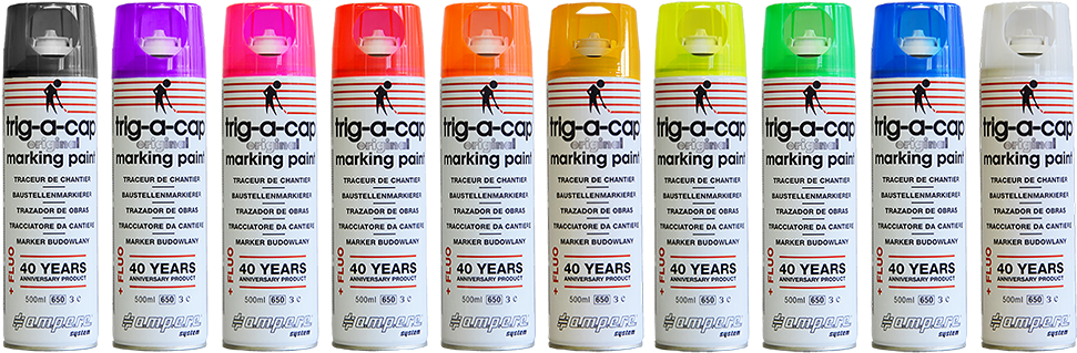 Fluo Marking Paint To Public Works - Terreinmarker Trig-a-cap, Ampere System (1000x319), Png Download