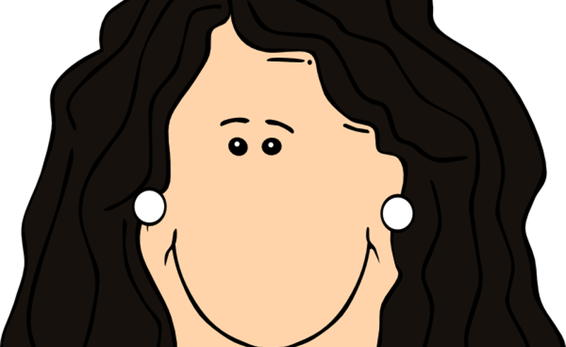 Graphic Freeuse Download Afro Clipart Dark Hair - Outline Of A Face (800x491), Png Download