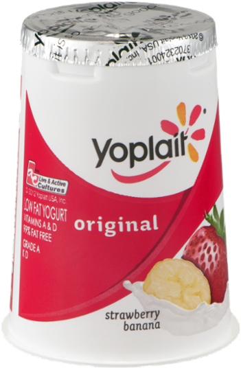Yoplait Original Strawberry Banana Yogurt Reviews Png - Yoplait Original Yogurt, Strawberry Banana - 6 Oz Cup (600x600), Png Download