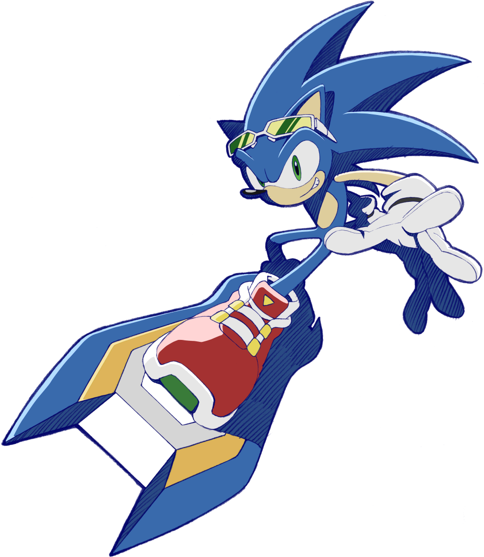 Sonic Pose 53 - Sonic The Hedgehog Sonic Riders (992x1144), Png Download