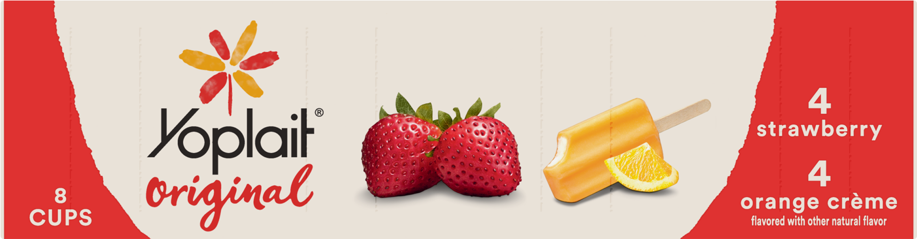 Yoplait Original Orange Crème And Strawberry Yogurt - Yoplait Original Limited Edition Peaches 'n Cream Low (1800x1800), Png Download