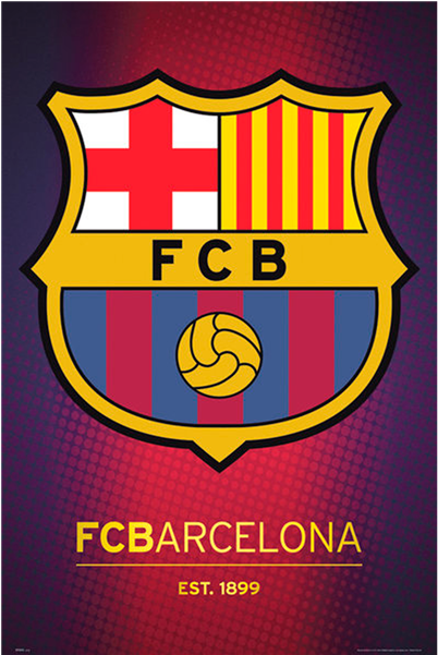 Barcelona Crest Poster - Fc Barcelona (600x600), Png Download