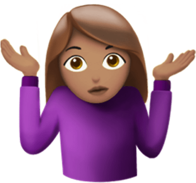 Shrug Female Emoji - Girl Emoji With Hands (400x400), Png Download