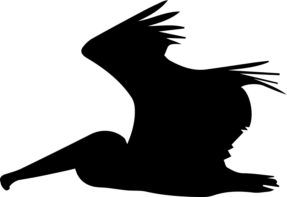 Pelican Flying Side Silhouette Comments - Silhouette Of A Person Kneeling (981x672), Png Download