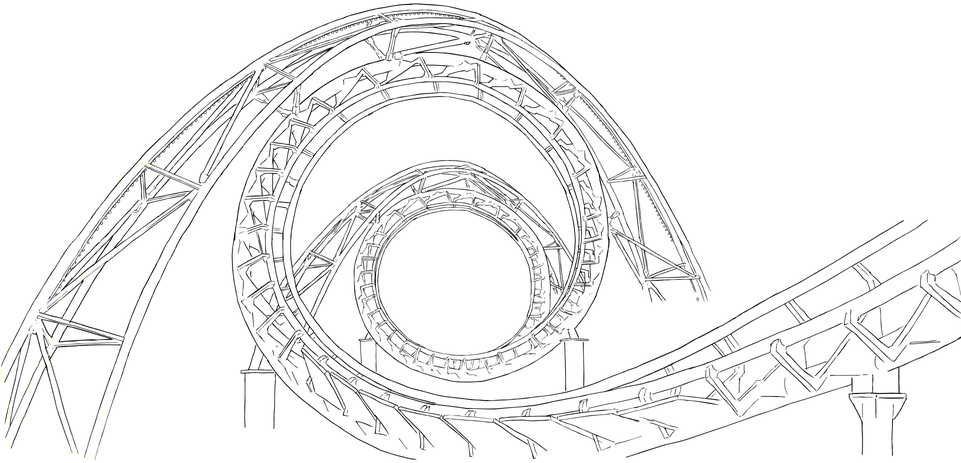 Rollercoaster Roller Coaster Big Dipp - Roller Coaster (960x480), Png Download