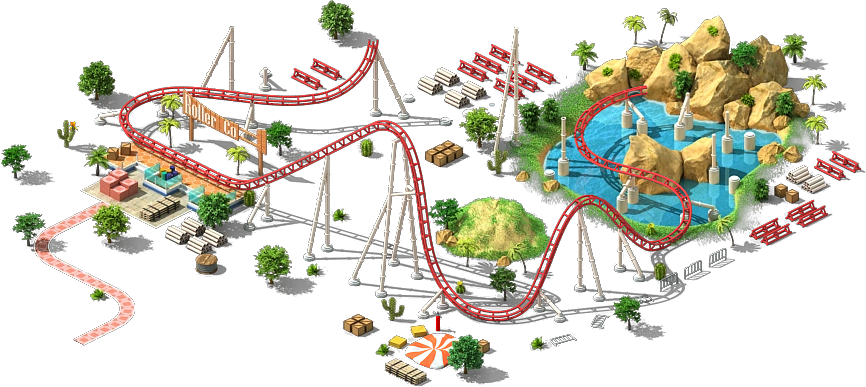 Roller Coaster L1 - Megapolis Roller Coaster (866x387), Png Download
