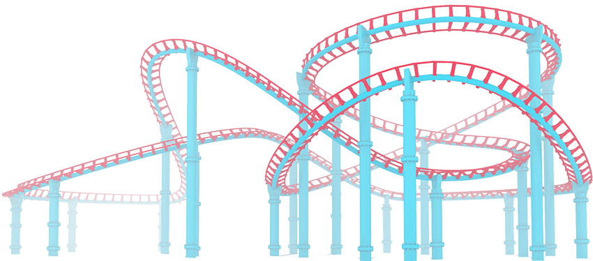 Dream Holiday Home - Roller Coaster No Background (850x374), Png Download