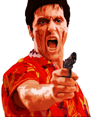 Scarface - Al Pacino In Scarface Print, Pop Art Pacino (310x400), Png Download