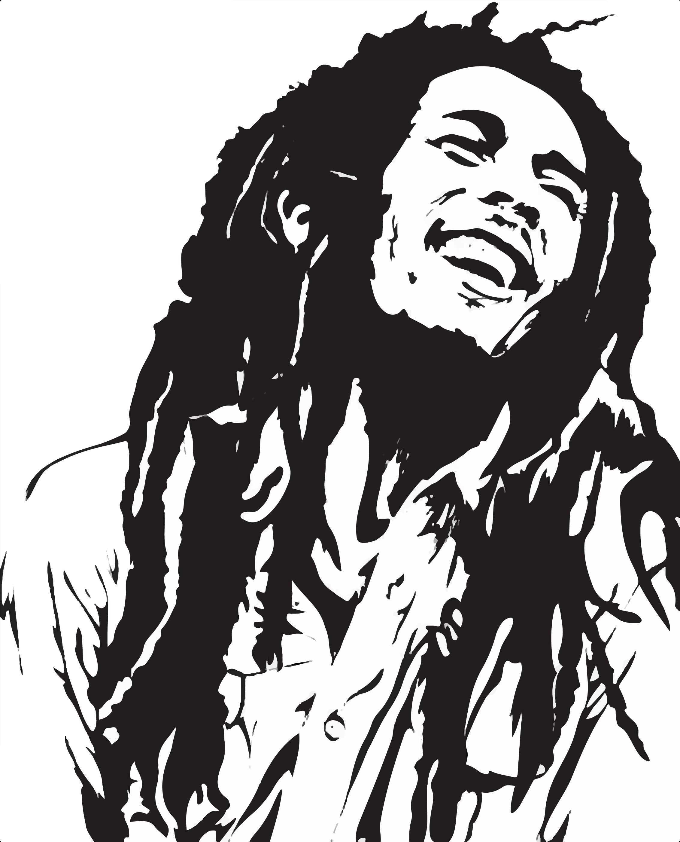 Royalty Free Download Bob Marley Png Sketch Pinterest - Bob Marley Png (2264x2801), Png Download