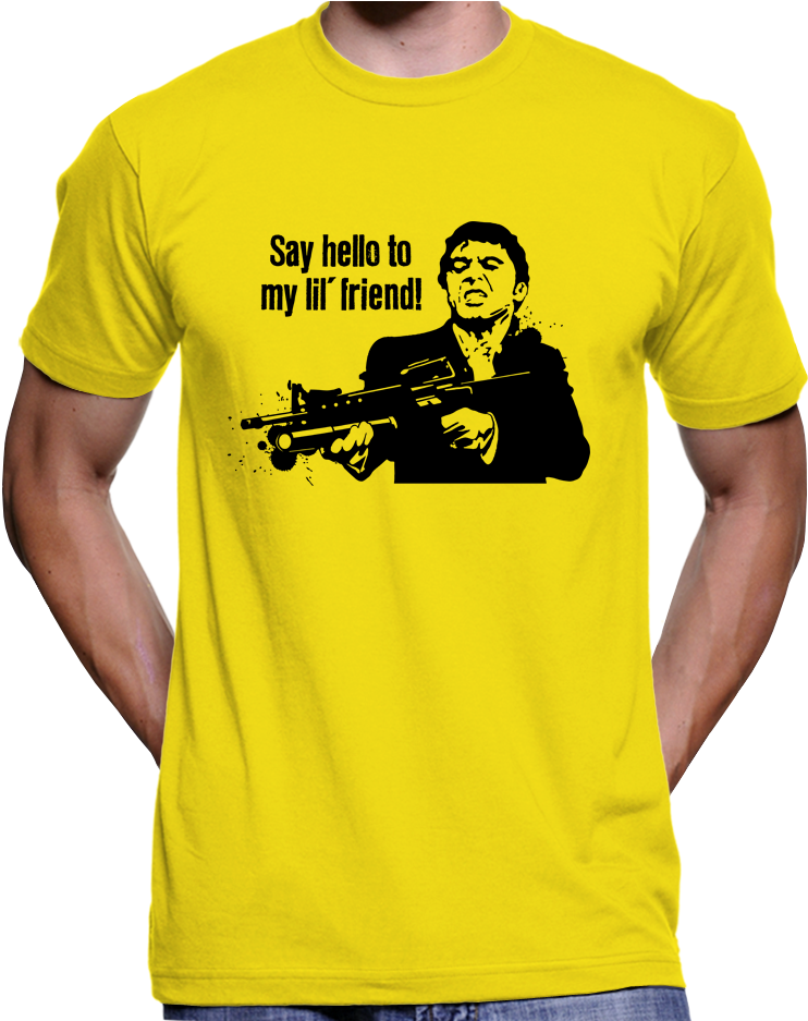 Scarface "say Hello To My Little Friend" Tony Montana - Free Tommy Robinson T Shirt (936x936), Png Download
