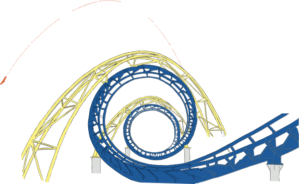 Roller Coaster Standing Photo Sculpture Clipart - Roller Coaster Clipart (600x370), Png Download