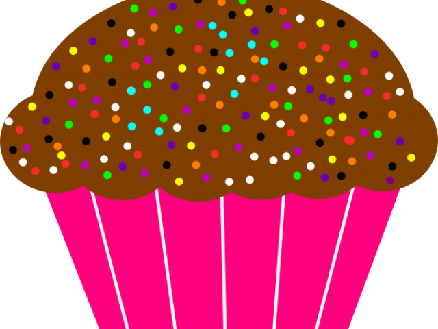 Free Cupcake Clipart - Cupcake With Sprinkles Clipart (640x480), Png Download