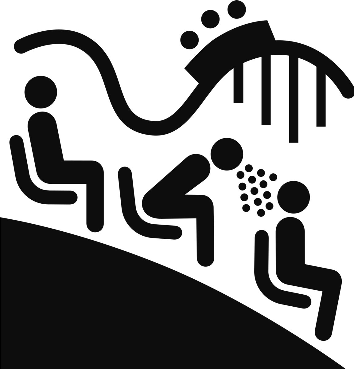 Image001 - Black And White Icons Roller Coaster (1200x1200), Png Download