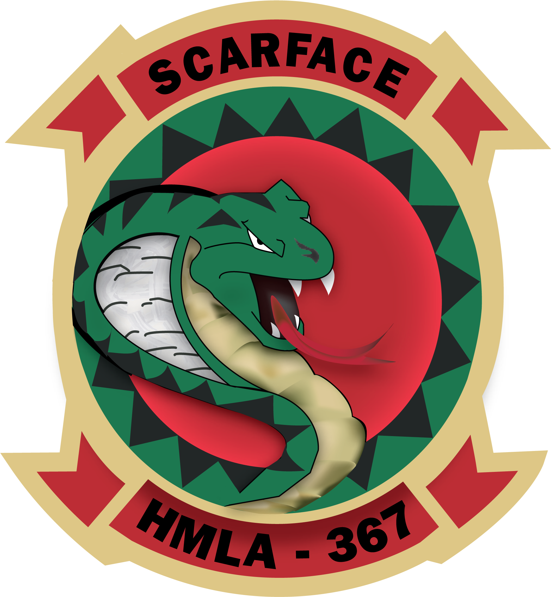 Hmla 367 Insignia - Scarface Hmla 367 (1924x2213), Png Download