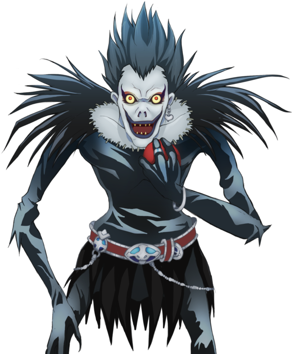 Death Note Ryuk Png Banner Black And White Download - Ryuk Death Note Png (600x692), Png Download