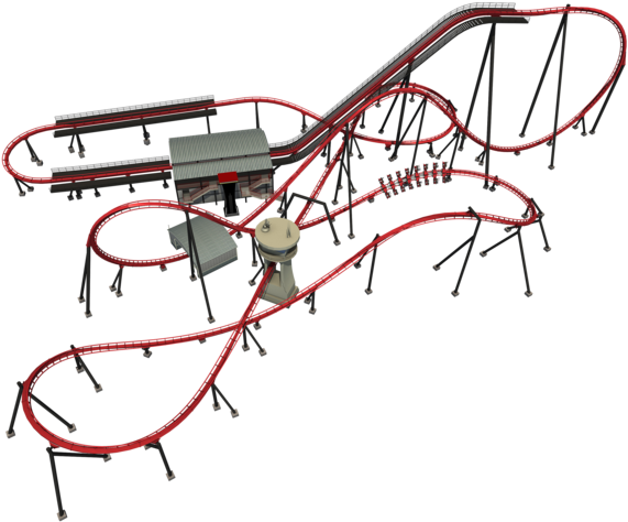 X-flight Track Layout - X Flight Six Flags Great America (600x480), Png Download