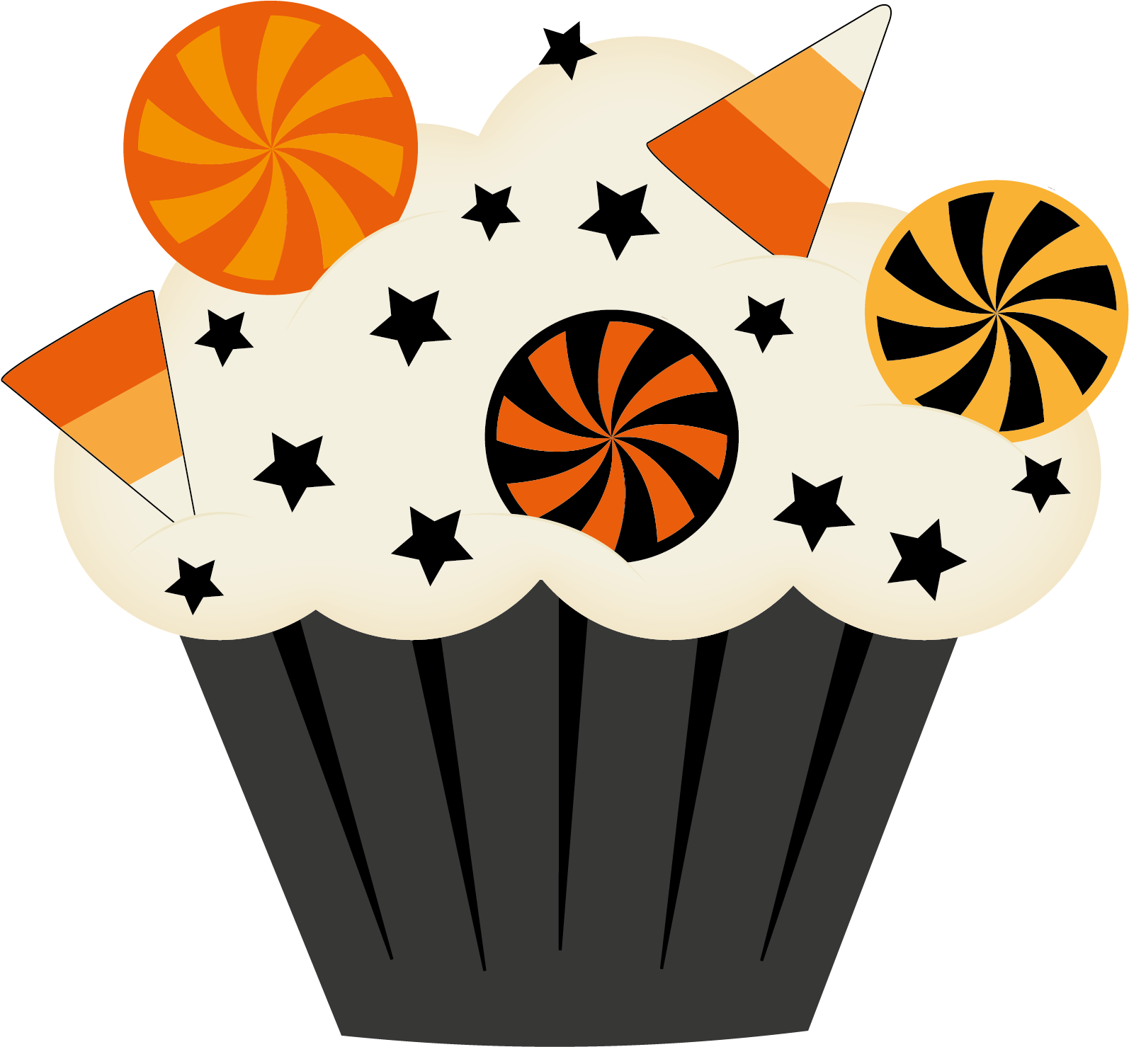 Halloween Cupcake Clip Art - Halloween Cupcake Clipart (1638x1525), Png Download