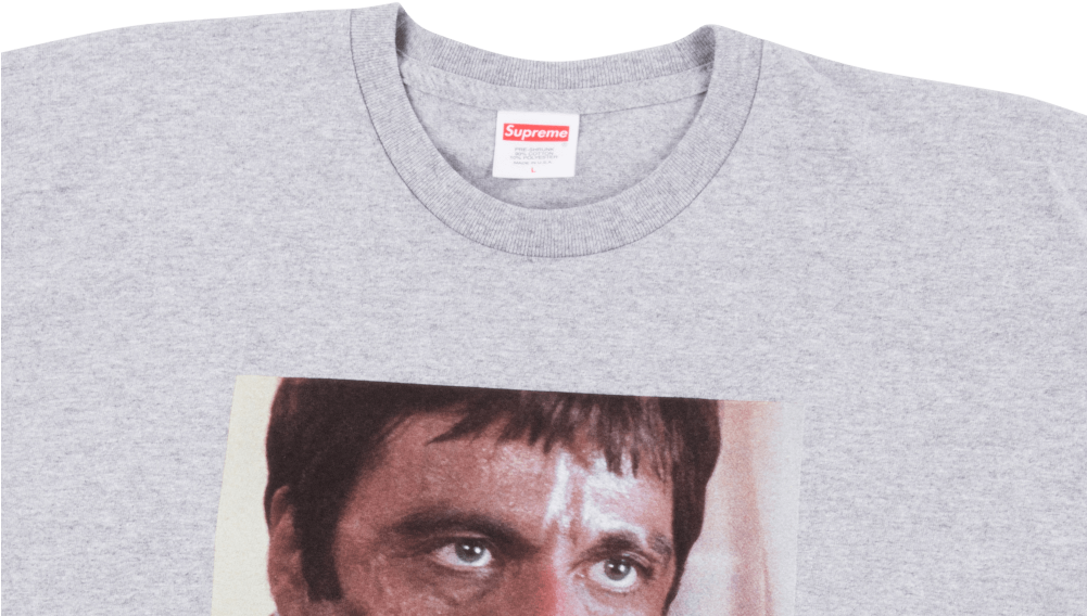 Supreme X Scarface Shower Tee Large White (1000x600), Png Download