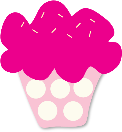 Chocolate Cupcake With Pink Cream And Red Sugar Heart - Happy Birthday Pink Clipart (600x605), Png Download