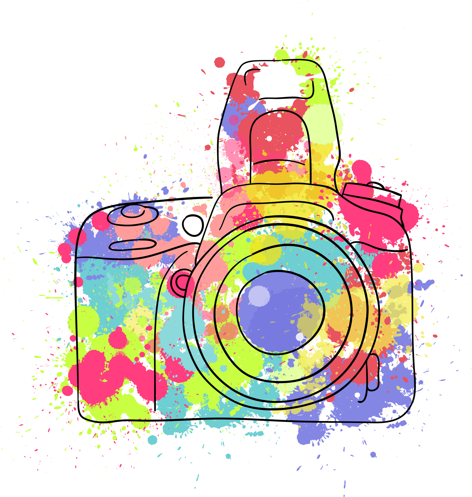 Camera Photography Photographer Watercolor Painting - Creative Camera Icon Png (2000x2000), Png Download