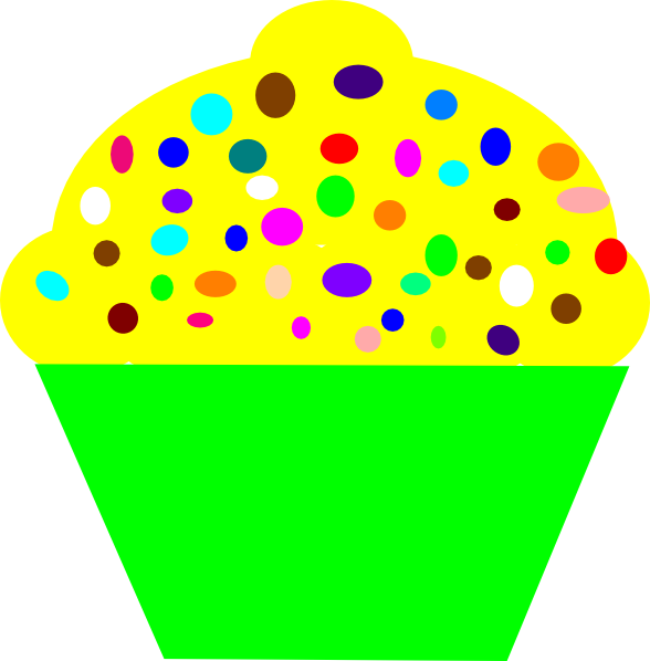 Cupcake Clipart Yellow - Yellow Cupcake Clipart (588x598), Png Download
