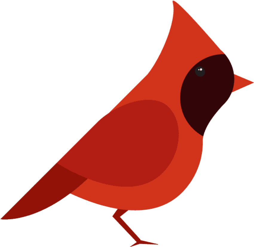Bird Vectors Png Free Library - Cardinal Bird Vector (600x600), Png Download