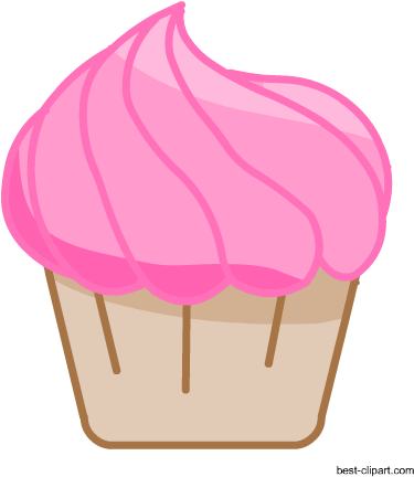 Vanilla Cupcake Clipart Transparent Background - Pink Strawberry Cupcake (450x450), Png Download
