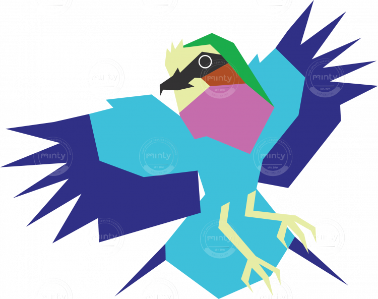 Lilac Breasted Roller Bird Vector Artwork - Vector Graphics (750x593), Png Download