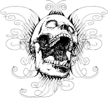 Share This Image - Screaming Skull (380x345), Png Download