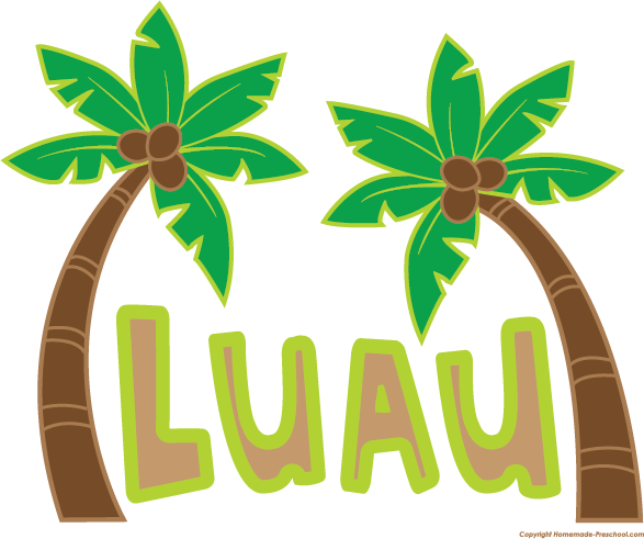 Luau Flower Clip Art Clipart - Luau Clipart (587x491), Png Download