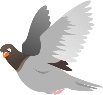 Vector Graphics - Flying Pigeon Clip Art (371x340), Png Download