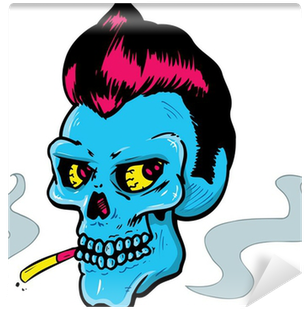 Rock And Roll Style Skull Vector Illustration Wall - Rock And Roll Skull (400x400), Png Download