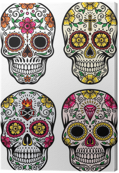 Day Of The Dead Skull Vector Set Canvas Print • Pixers® - Day Of The Dead Skull Designs (400x400), Png Download
