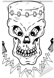 Frankenstein Style Skull Vector Illustration Wall Mural - Vector Graphics (400x400), Png Download