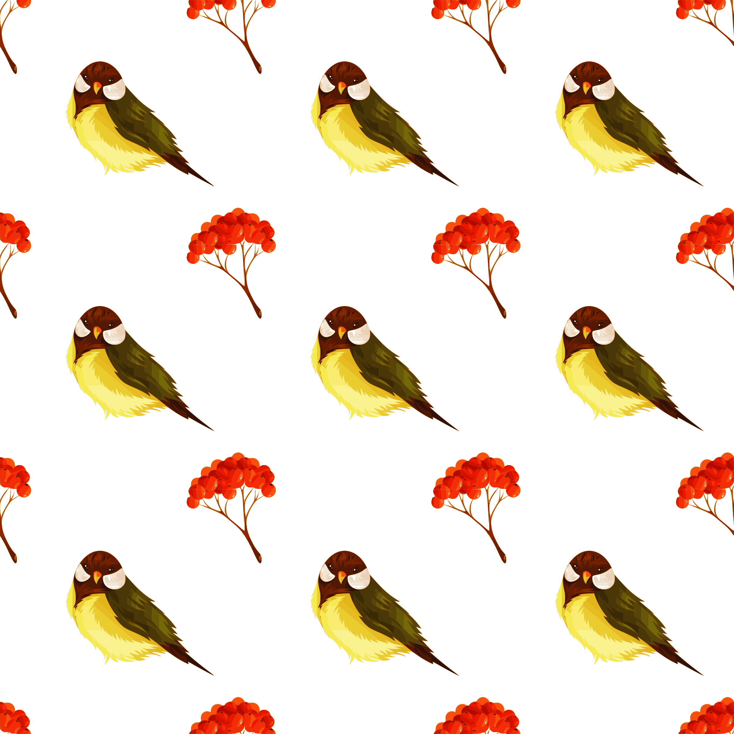 This Free Icons Png Design Of Bird And Pome Seamless (2400x2400), Png Download