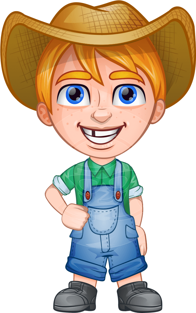 Farmer Png - Farm Boy Cartoon Character (957x1060), Png Download