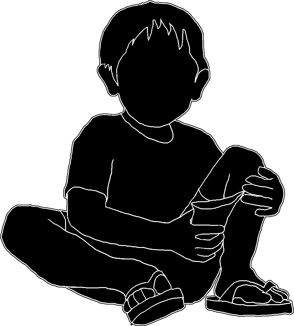 Little Boy With Candy Bag White Stroke - Drawing (1076x1181), Png Download