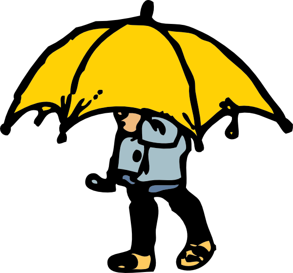 Small - Clipart Boy With Umbrella (600x559), Png Download