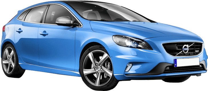 Volvo Png - Volvo V40 In Blue (736x490), Png Download